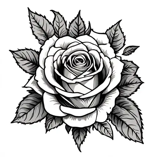 name Emmanuel in the stem of a rose    tattoo design idea