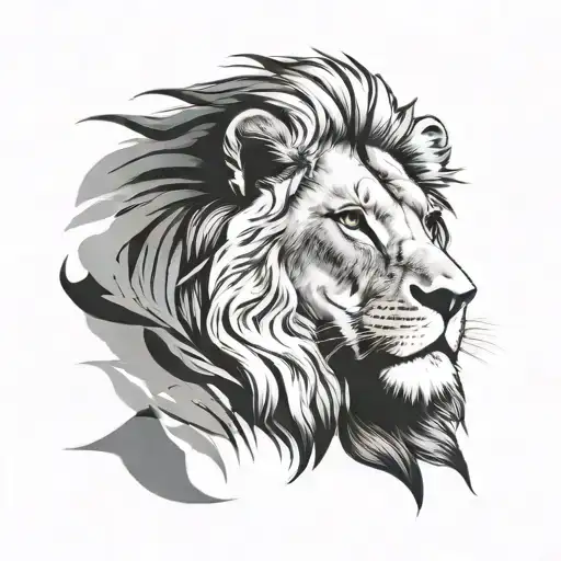 Minimal Lion tattoo design idea