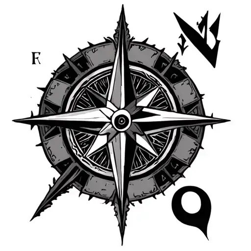 Freya Rune nordic compass tattoo design idea