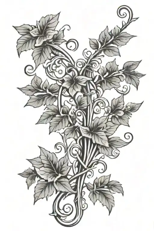 vine wrapping tattoo design idea