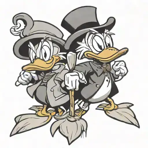 characters from the cartoon ducktales tattoo design idea