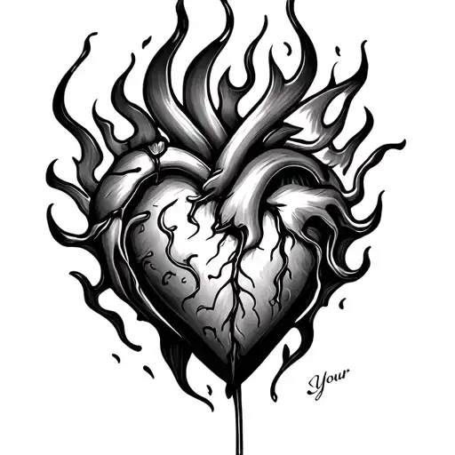 Set Your Heart Ablaze tattoo design idea