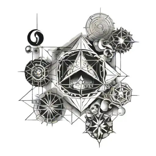 alchemy symbols salt water, air and ink tattoo design idea