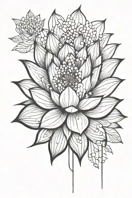 Spinal tattoo: Lotus tattoo design idea