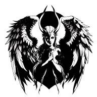 Devil and angel wings tattoo design idea