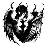 Devil and angel wings tattoo design idea