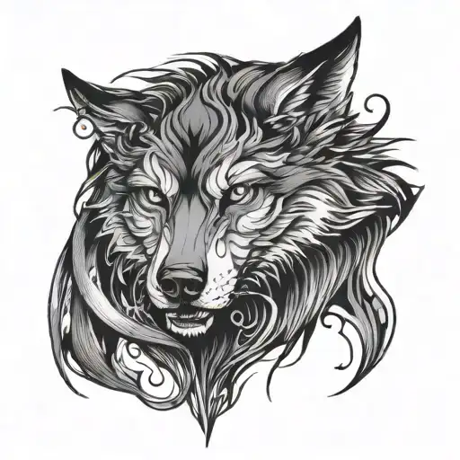 Sigma Wolf hurt tattoo design idea