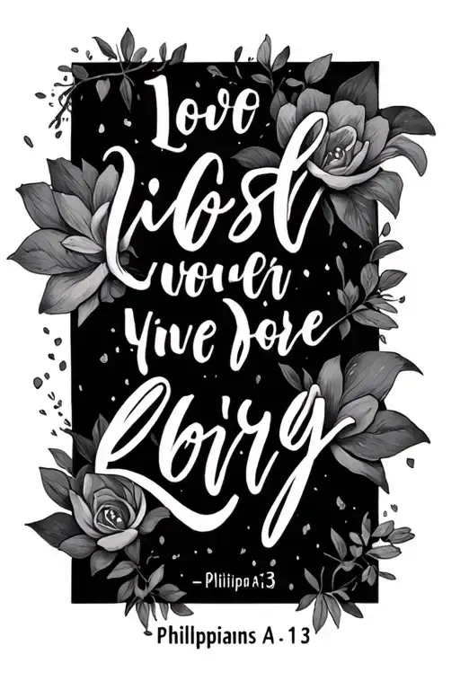 bible verse Philippians 4:13 tattoo design idea