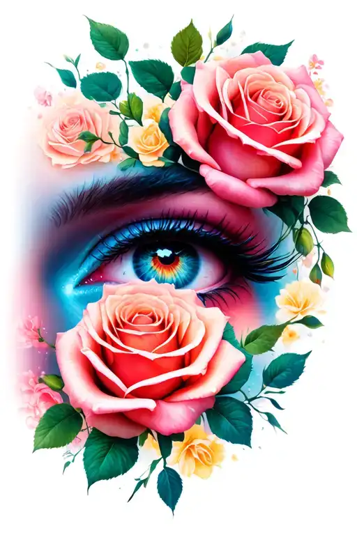 Gianna, Eyes, Roses tattoo design idea