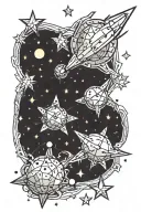 orion constellation replace stars tattoo design idea