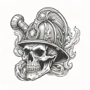 firefighter skull tattoo design idea