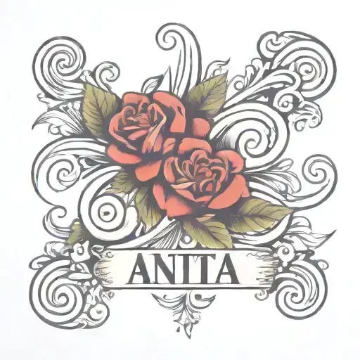 Wife name "Anita" tattoo design idea