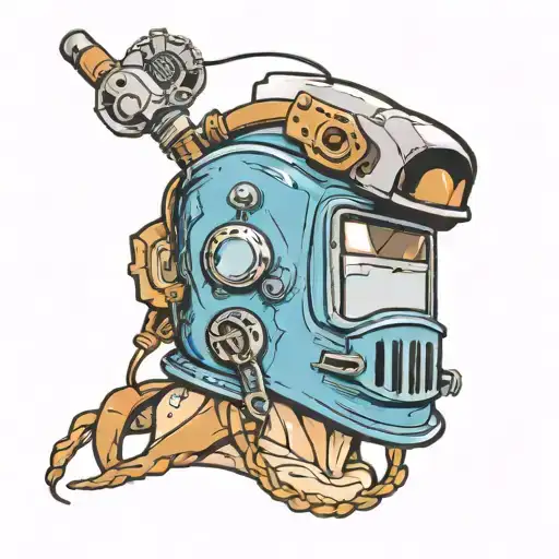 welding hood tattoo design idea