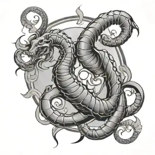 Scorpio and Aries zodiac symbol tattoo design idea