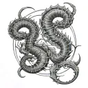 Scorpio and Aries zodiac symbol tattoo design idea