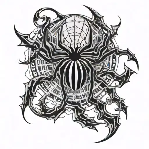 curse mark and phantom troupe spider combine tattoo design idea