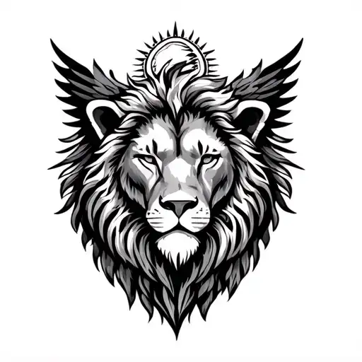 "Latigue" "Lion" Lions head, Phoenix, Sun, Bible for BICEP tattoo tattoo design idea