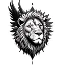 "Latigue" "Lion" Lions head, Phoenix, Sun, Bible for BICEP tattoo tattoo design idea