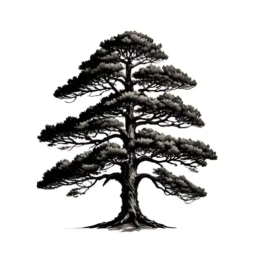 Lebanese Cedar Tree tattoo design idea
