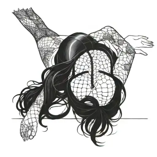 bend over,slim thick goth girl,emo, nude,sexy,lingerie,introverted,,long black hair, naked,fishnet,skirt,big butt, feet tattoo design idea