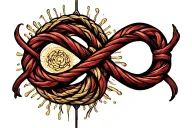 whip forming a infinity symbol intertwined within tattoo design idea