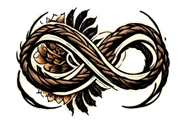 whip forming a infinity symbol intertwined within tattoo design idea