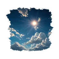 realistic cloud with sun rays tattoo design idea