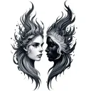Twin Flames tattoo design idea
