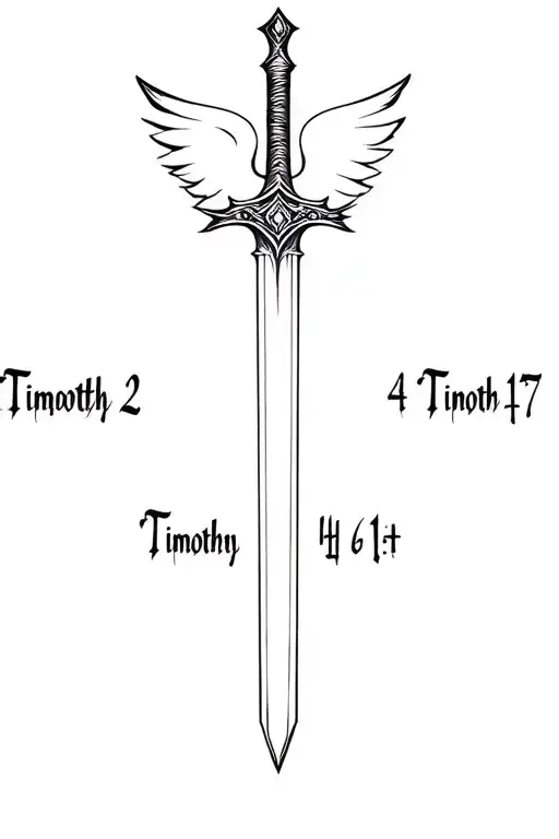 "2 Timothy 4:17"  archangel Michael sword tattoo design idea