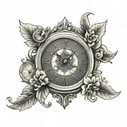 Greek Clock tattoo design idea