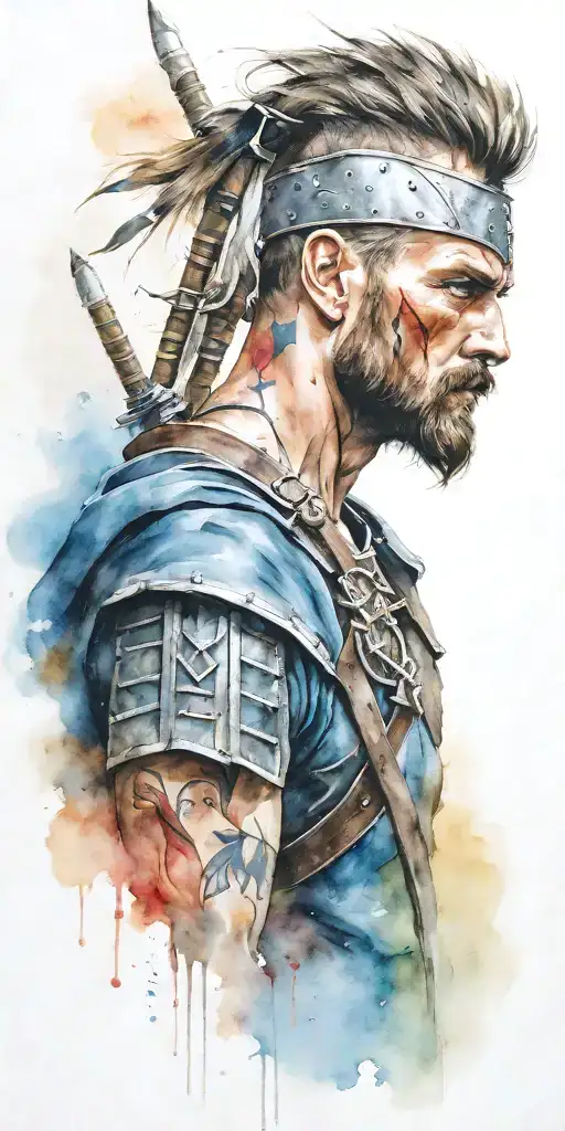 scottish warrior tattoo design idea
