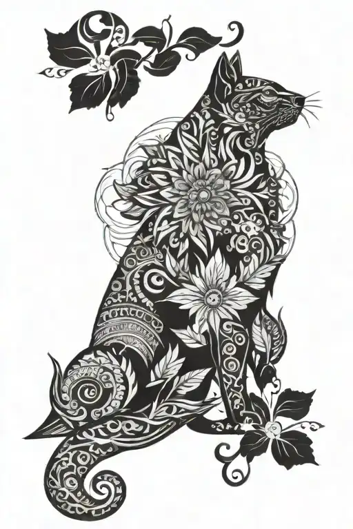 An intricate mandala design with animal motifs like birds and jaguars tattoo design idea