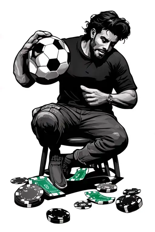 gambling addiction and sports betting tattoo design idea