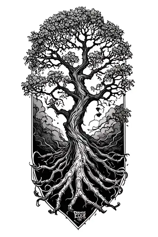 poison tree tattoo design idea