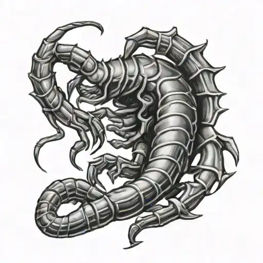 scorpion cut Alba 07 11 2024 avec écris tattoo design idea