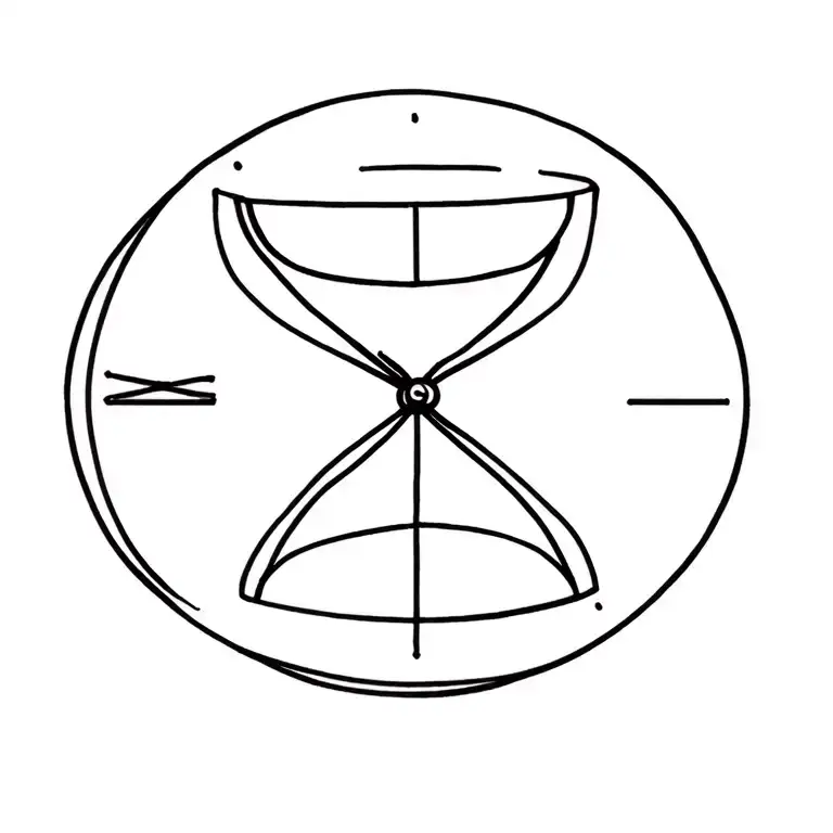 time in a bottle hourglass tattoo design idea
