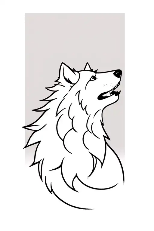 Alpha Wolf's Howling Wolf tattoo design idea