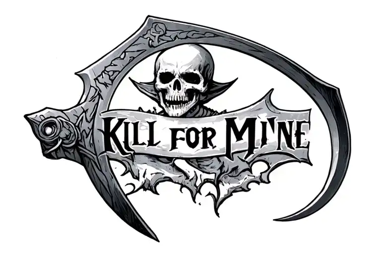 Kill For Mine with a scythe tattoo design idea
