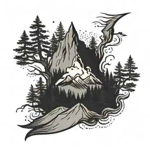 mountain, blood type 0+, travels, forest, running, book tattoo design idea