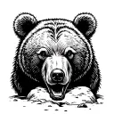 bear in cave see shadows projected tattoo design idea