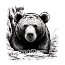 bear in cave see shadows projected tattoo design idea