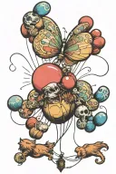 Balloon popping itself tattoo design idea