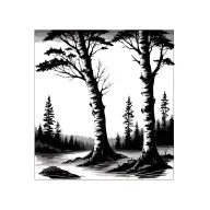 simplistic nature birch trees tattoo design idea