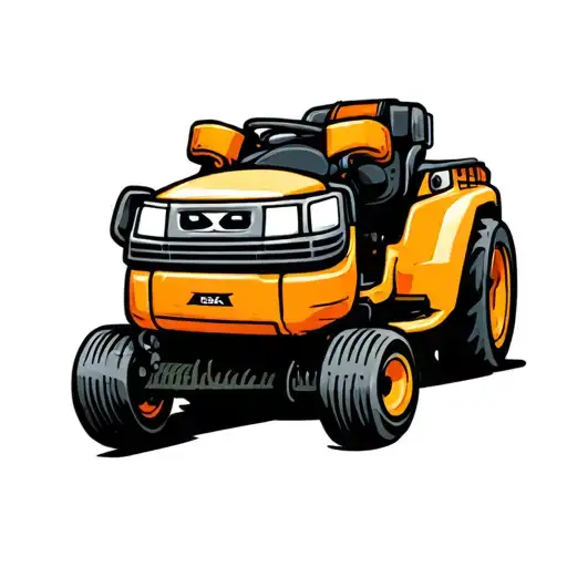 lawnmower mustache tattoo design idea