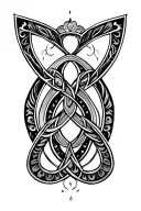 trinity knot design incorporating elements mandalas tattoo design idea