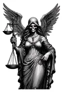 lady Justice and the grim reaper tattoo design idea