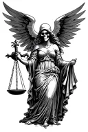 lady Justice and the grim reaper tattoo design idea