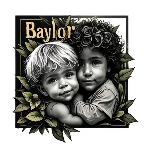 Rememberence for a lost child name Baylor  tattoo design idea