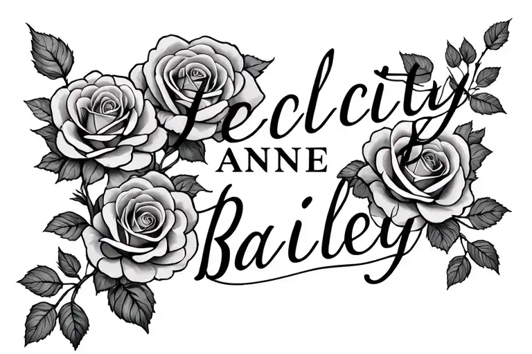 "Felicity Anne Bailey" roses growing tattoo design idea