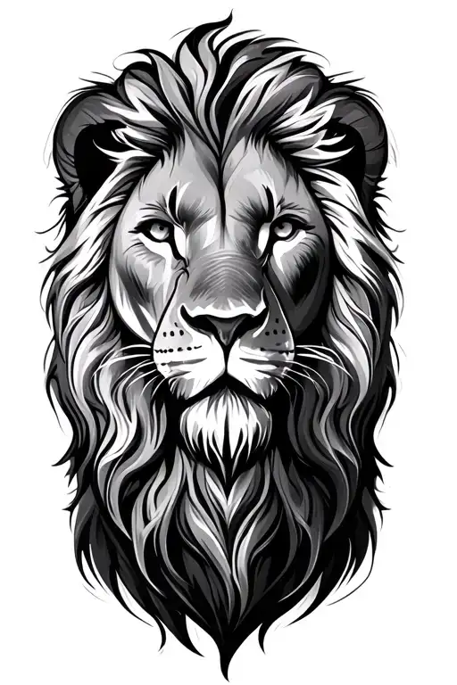 lion head tattoo design idea